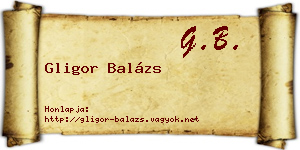 Gligor Balázs névjegykártya